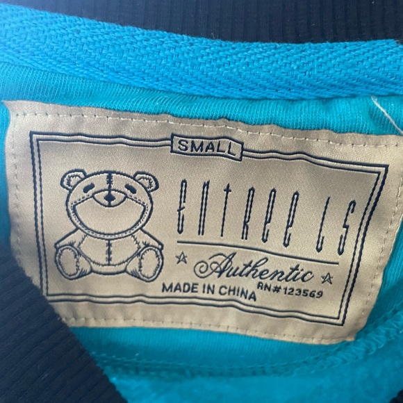 Entree LS Mens crew neck size small teal pink - Picture 2 of 5